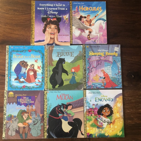 8 Little Golden Books Mixed lot Disney princess / heroine (one is hardcover) - Picture 1 of 15